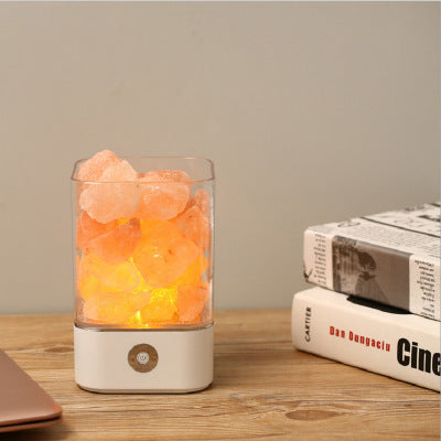 Lampe LED en cristal USB en sel de l'Himalaya