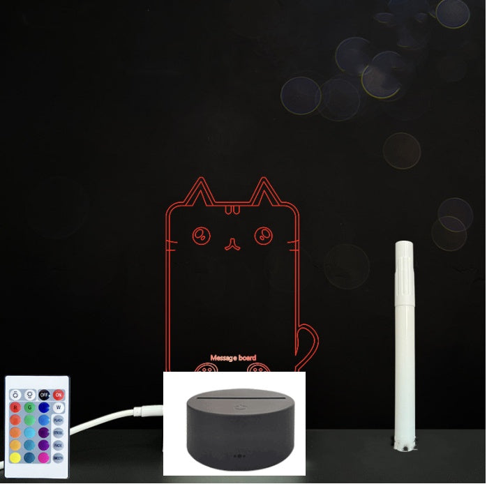 Tableau de message en acrylique 3D avec écriture à la main et lumière LED