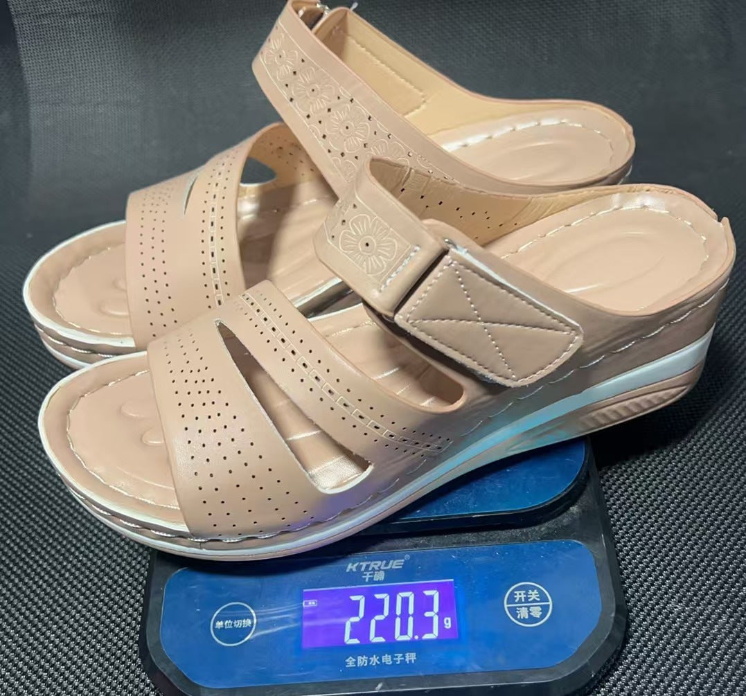 Chaussons à talons compensés pour femmes grande taille
