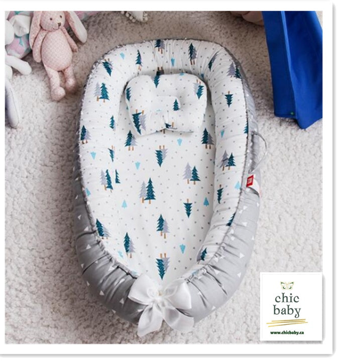 Lit de voyage pour enfants, berceau portable, amovible et lavable en coton.