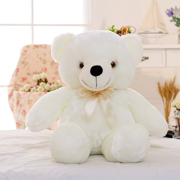 Ours en peluche lumineux LED créatif, jouet coloré et lumineux, cadeau de Noël pour enfants, coussin.