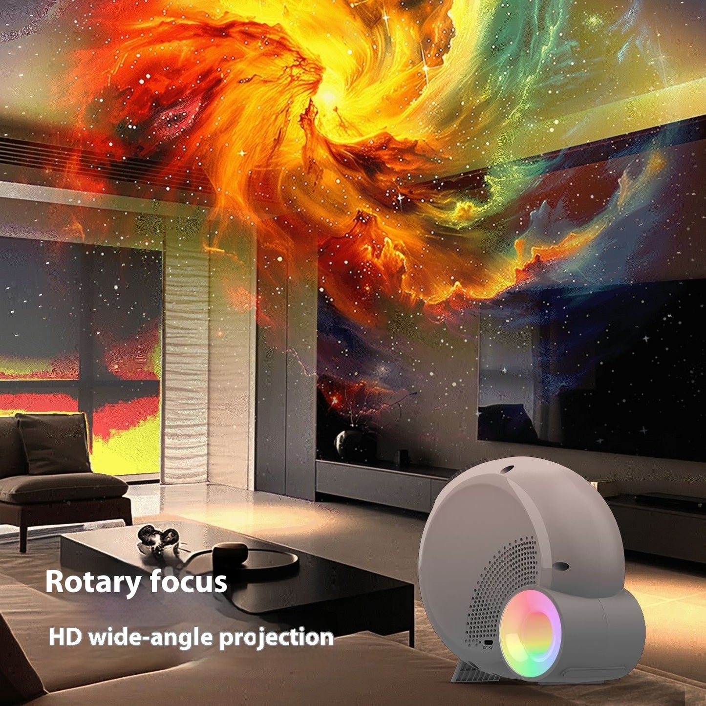 Projecteur de lumière étoilée pour chambre à coucher, lampe de projection d'ambiance focalisée