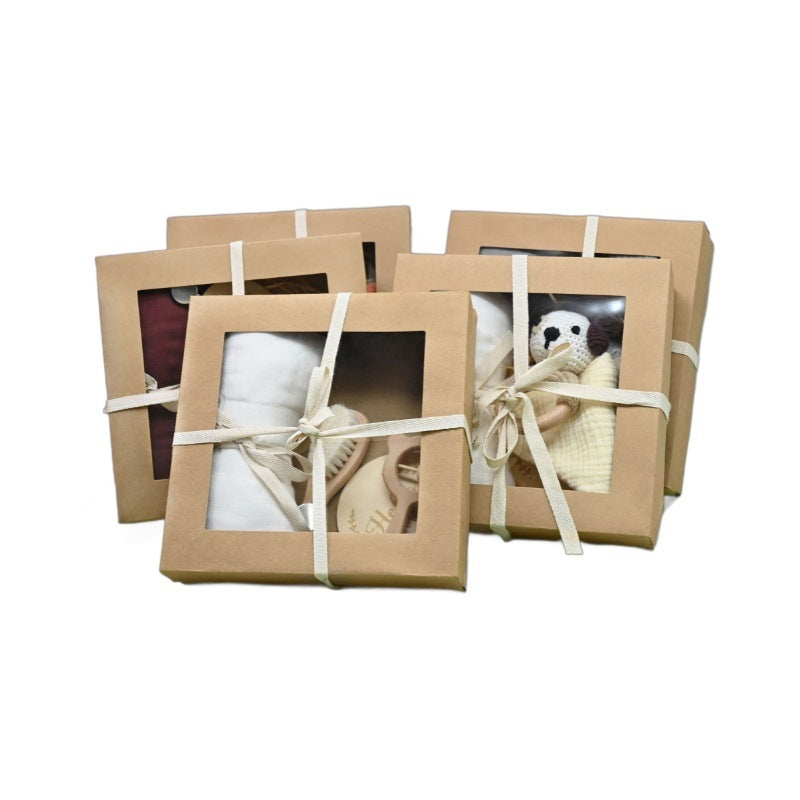 Coffret cadeau en bois de hochet pour bébé, convient aux nouveau-nés et aux bébés d'un mois.