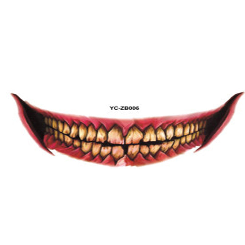 Nouveau produit Halloween autocollant de tatouage de bouche lèvres effrayantes décoration bricolage