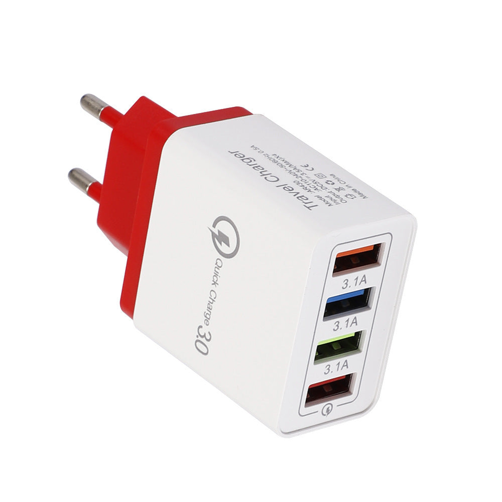 Chargeur USB Quick Charge 3.0 Adaptateur pour 4 téléphones pour tablette Chargeur mural portable Chargeur rapide