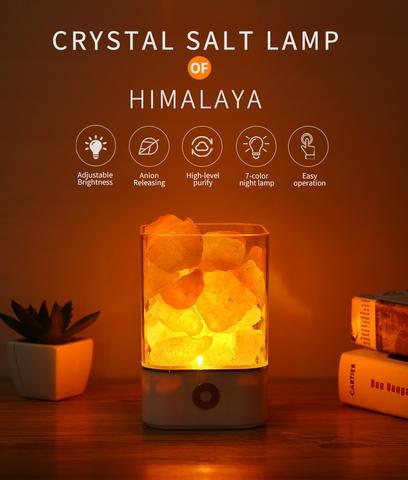 Lampe LED en cristal USB en sel de l'Himalaya