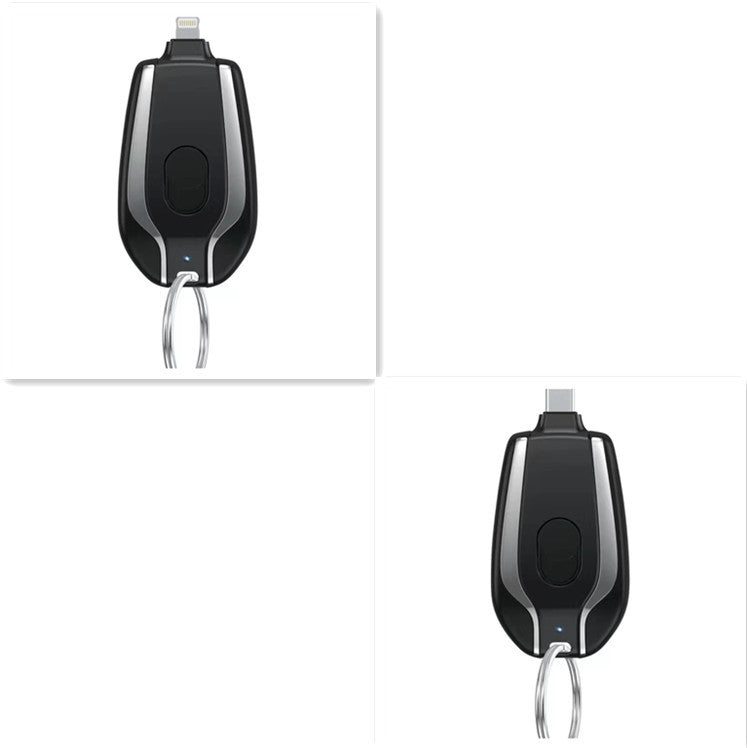 Batterie de secours portable sans fil de 1500 mAh pour porte-clés, alimentation d'urgence, petite alimentation mobile télescopique.