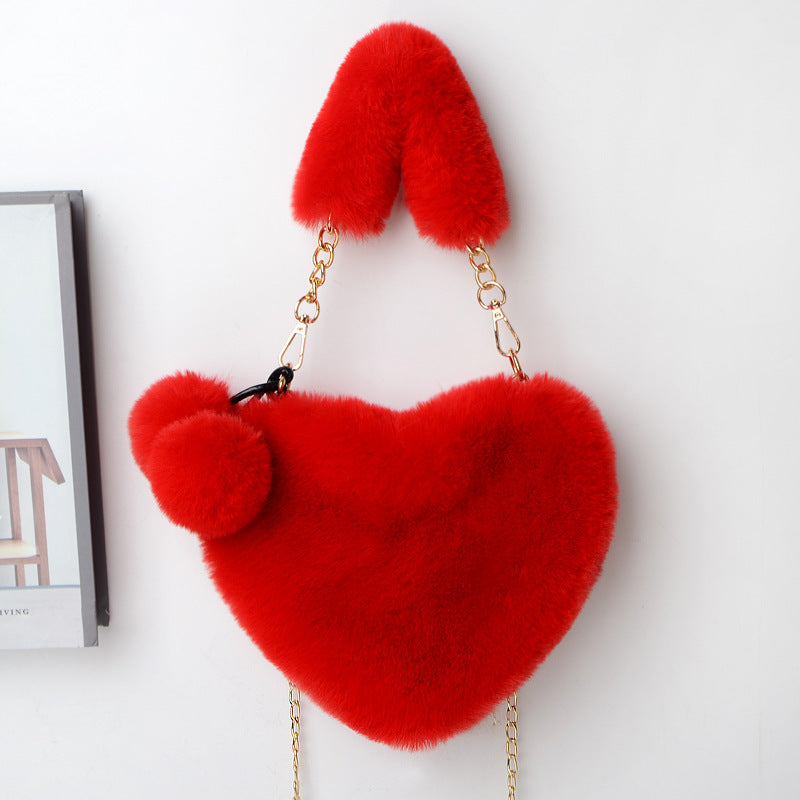 Sacs d'amour en peluche douce pour femmes, sac de fête de la Saint-Valentin.