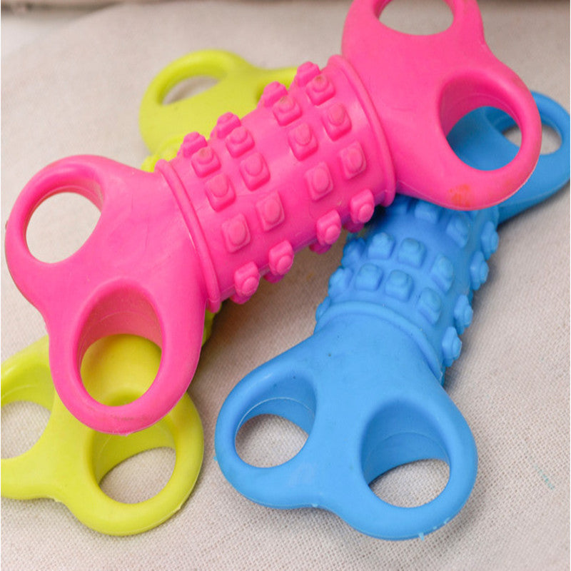 Jouet à mâcher en silicone en forme d'os pour chien.