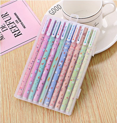 Lot de 10 stylos à encre gel colorés, cadeau promotionnel, papeterie, fournitures scolaires et de bureau