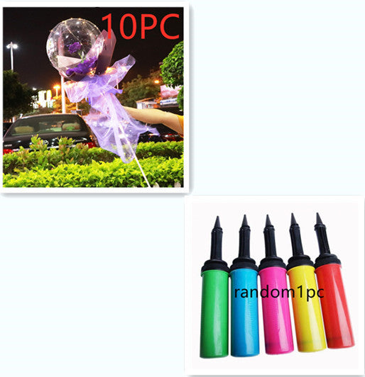 LED Ballon lumineux Rose Bouquet Transparent Bobo Boule Rose