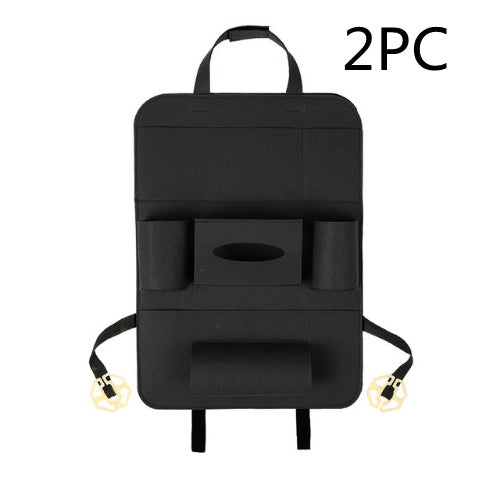 Organisateur de siège arrière de voiture Auto Car, support de style automobile, sac de rangement multifonction en feutre de laine avec plusieurs poches pour accessoires de véhicule.