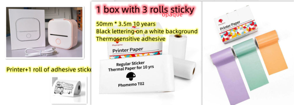 Imprimante thermique portable mini pour étiquettes, imprimante photo domestique, imprimante pour étudiants, imprimante de questions erronées, imprimante d'étiquettes mini compatible Bluetooth, étiquettes de prix.