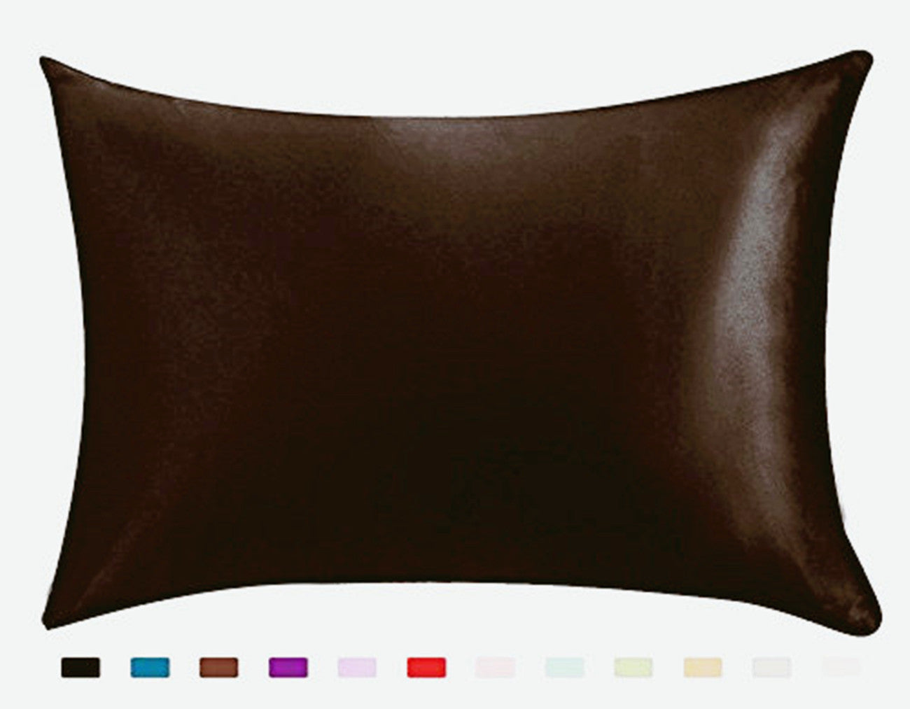 Taie d'oreiller en satin de couleur unie en soie synthétique simple Taie d'oreiller en soie glacée