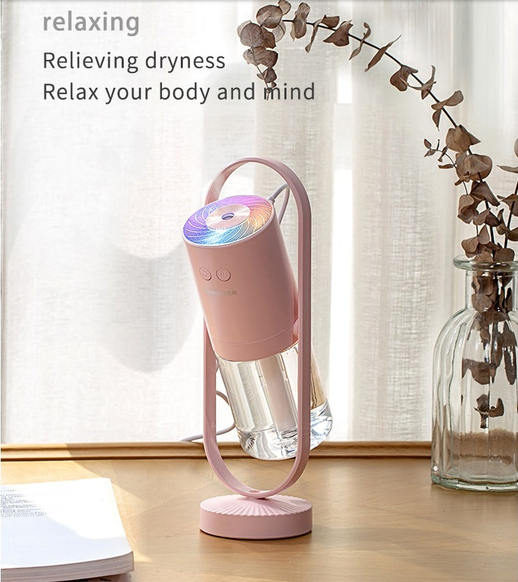 Humidificateur d'air USB Magic Shadow pour la maison avec projection de lumières nocturnes, créateur de brume ultrasonique, mini purificateur d'air de bureau.