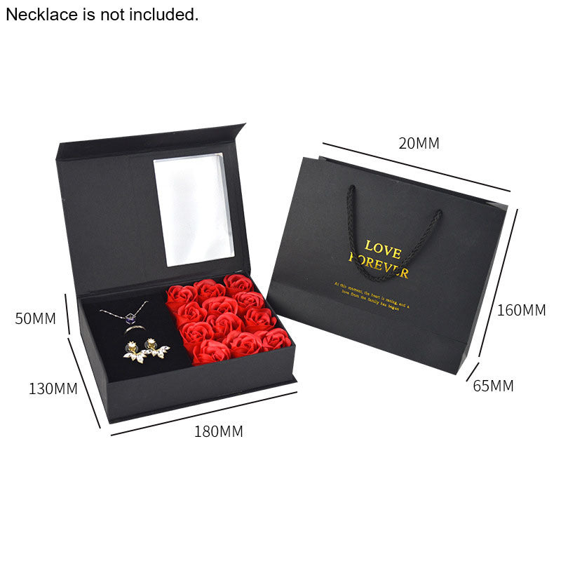 Coffret cadeau de roses pour la fête des mères Fleur de savon Fenêtre de rosace artificielle