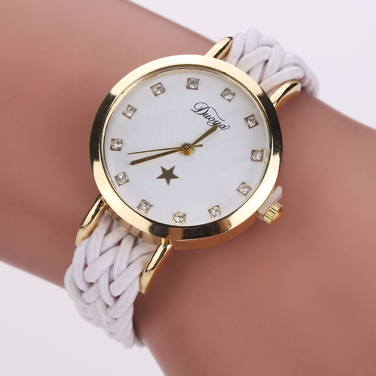 Nouvelle montre tissée multicolore pour femmes