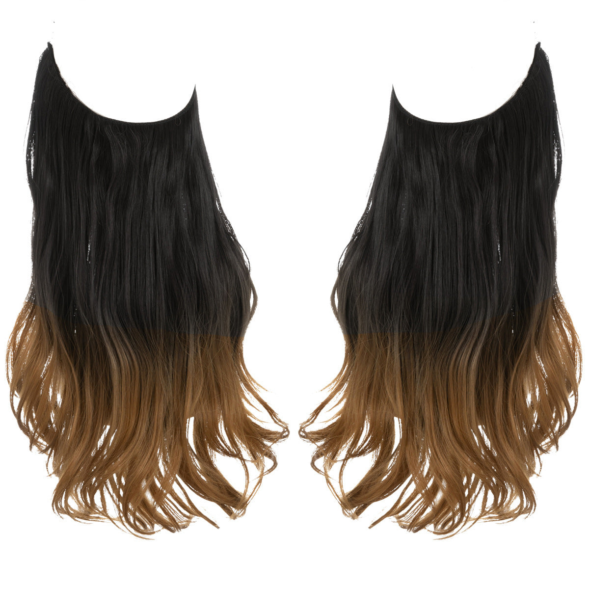 Perruque femme poisson ligne type cheveux longs bouclés fibre chimique extension pièce mat haute température soie poisson fil de soie perruque pièce