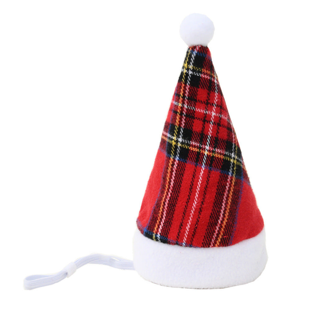 Chapeau de Noël pour animaux multicolore à rayures