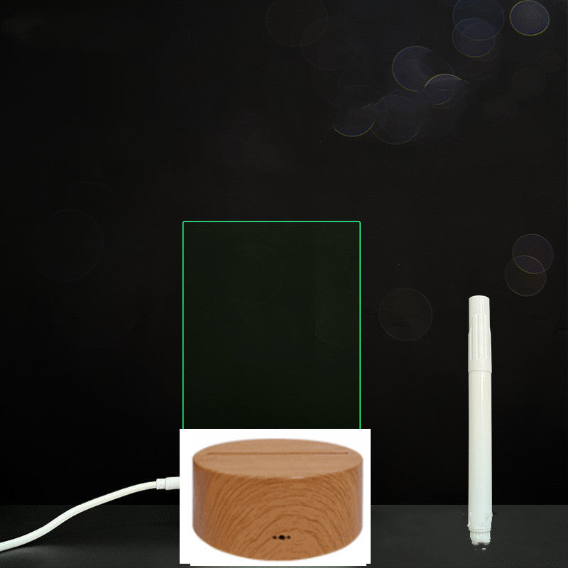 Tableau de message en acrylique 3D avec écriture à la main et lumière LED
