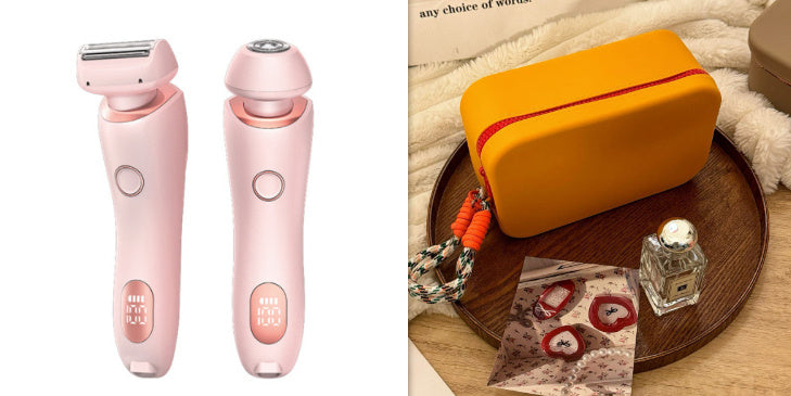Épilateur 2 en 1, tondeuse rechargeable USB pour femmes, rasoir pour le corps, le visage, les jambes, les aisselles, le bikini, les mains et le pubis.