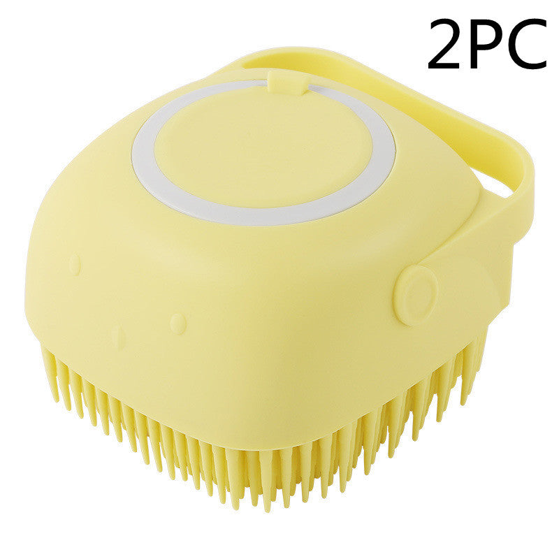 Gants de bain en silicone pour chien avec brosse de massage, outil de nettoyage pour animaux de compagnie, brosse à peigne pour chien, peut verser du shampooing, fournitures de toilettage pour chien.