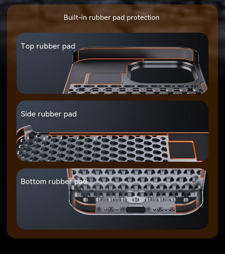 Coque de téléphone en alliage d'aluminium pour 14 13 Pro Max Plus, dissipation de chaleur creuse, anti-chute, coque de téléphone intégrale et résistante aux chocs.
