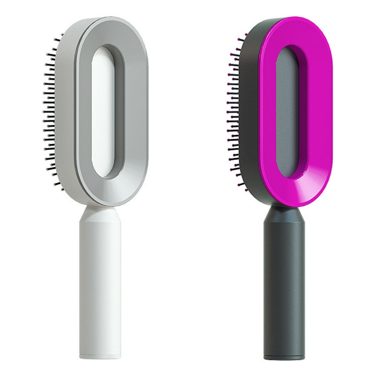 Brosse à cheveux auto-nettoyante pour femmes, brosse de massage du cuir chevelu avec airbag anti-perte de cheveux et nettoyage à une touche, brosse anti-statique.