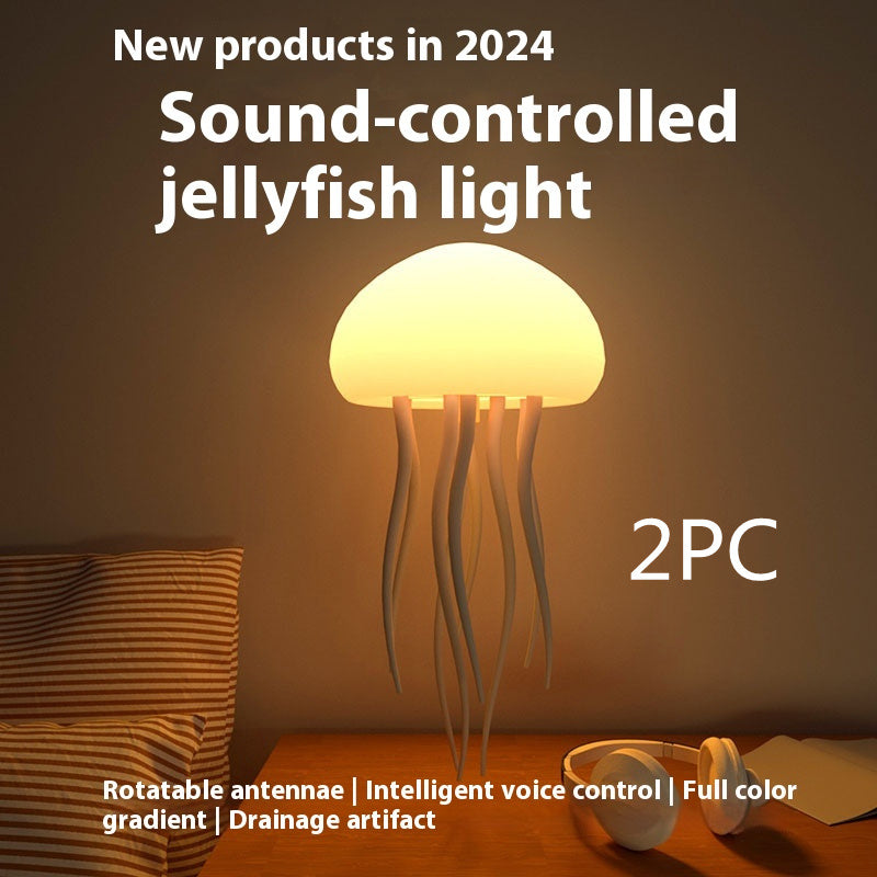 Lampe de nuit à méduse LED, lampe à méduse portable, décorations de méduse, lampe de table intelligente pour table de chevet.