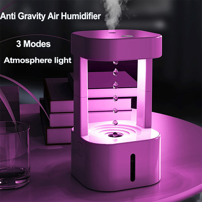 Humidificateur d'eau anti-gravité créatif avec spray de brume pour la climatisation, silencieux, adapté pour la chambre à coucher et le bureau, avec un réservoir d'eau de 580ML.