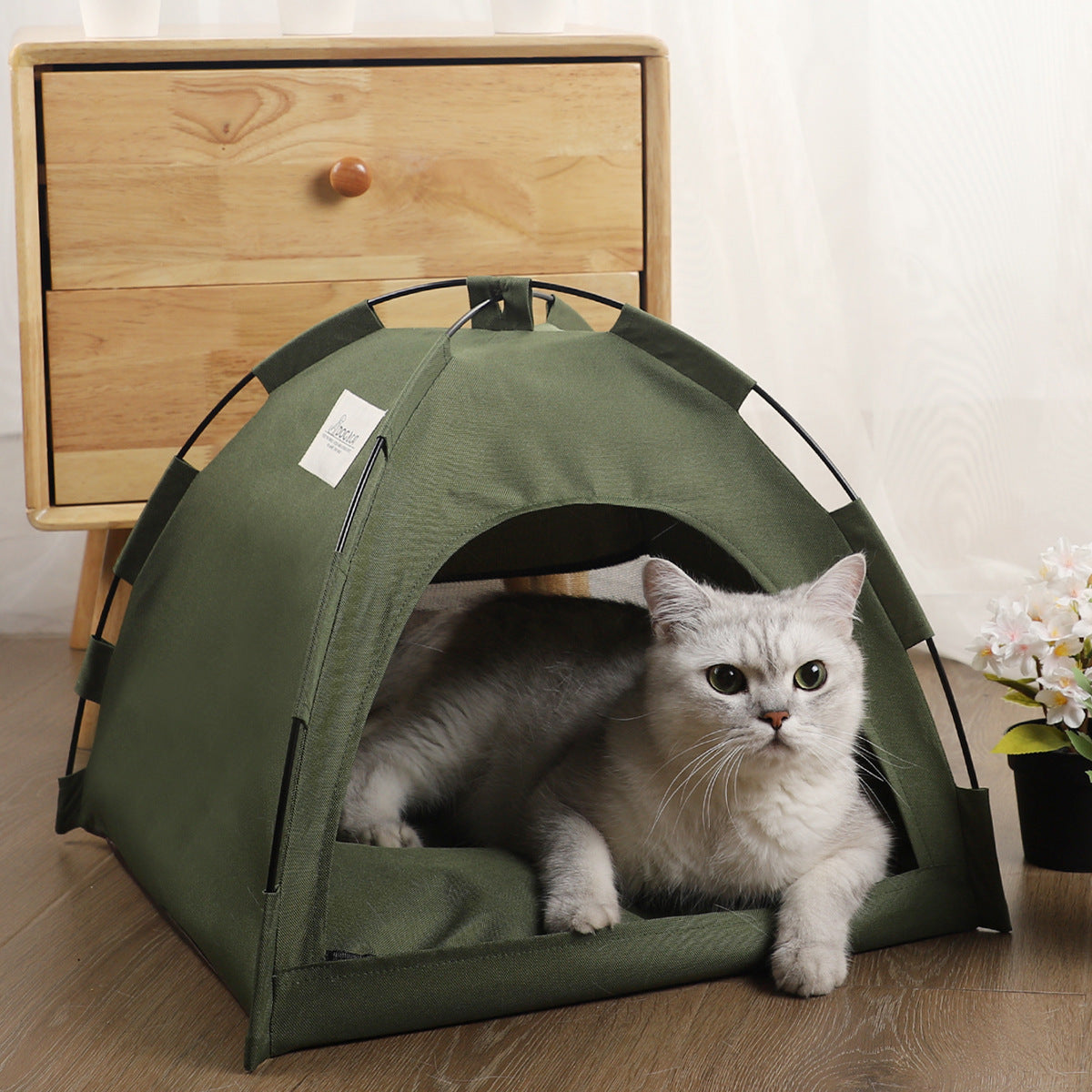 Tente avec tapis de refroidissement pour chat, maison pour chien, canapé pour animaux, lit de camping pour chien avec coussin pour chenil de chien, nid pour chat intérieur, lit pour chat, produits pour animaux de compagnie.