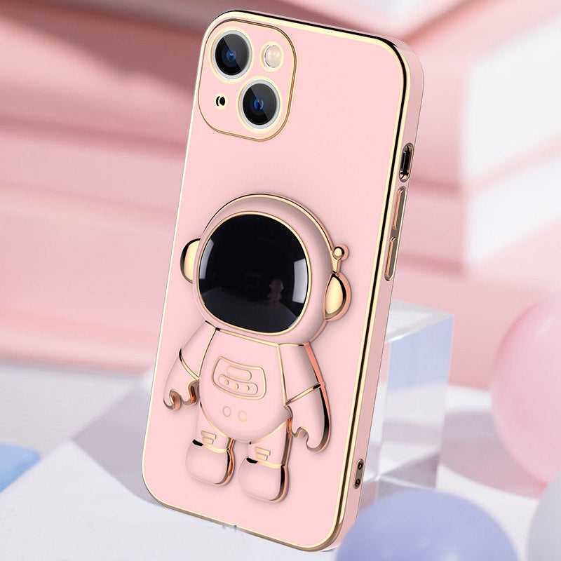 Coque de téléphone d'astronaute 3D avec support de plaquage électrolytique antichute.