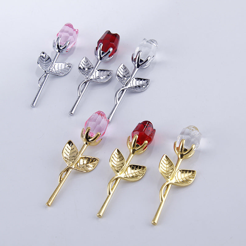 Cadeaux créatifs pour la fête des mères, ornements en cristal en forme de rose.