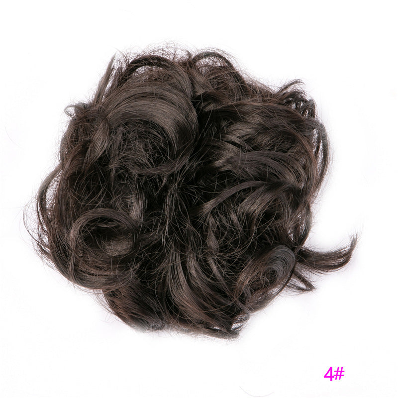 Europe, Japon et Corée du Sud populaires chignon naturel moelleux cordon cheveux bouclés boule tête cheveux anneau ensemble de cheveux accessoires de cheveux féminins cheveux en fibre chimique