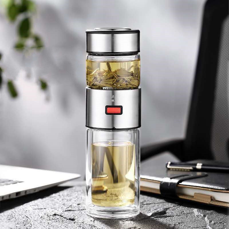 Coffret cadeau portable en verre pour séparer le thé et l'eau de la voiture
