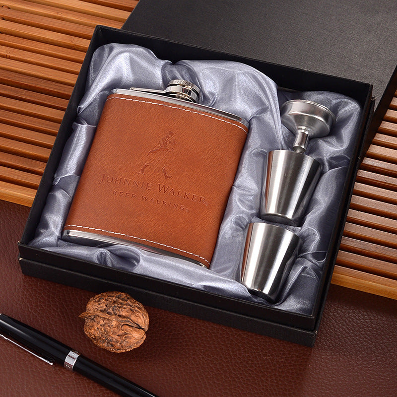 Coffret cadeau pour bouteille de vin portable en métal et acier inoxydable
