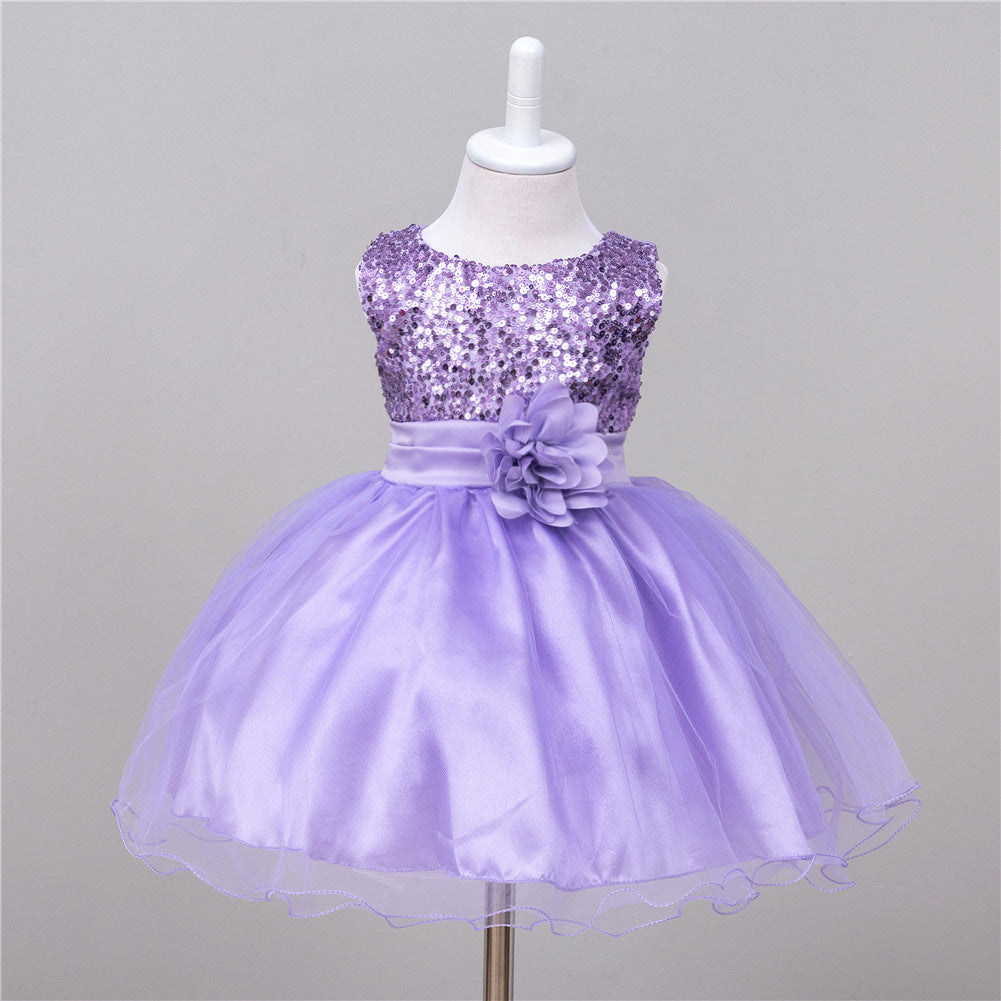 Robe à sequins pour bébé, robe de demoiselle d'honneur, robe de princesse pour un mariage.