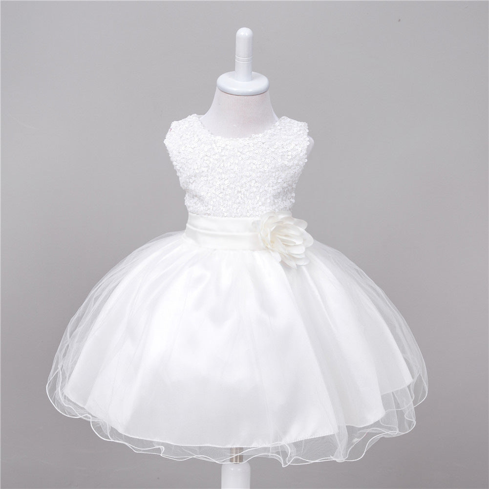 Robe à sequins pour bébé, robe de demoiselle d'honneur, robe de princesse pour un mariage.