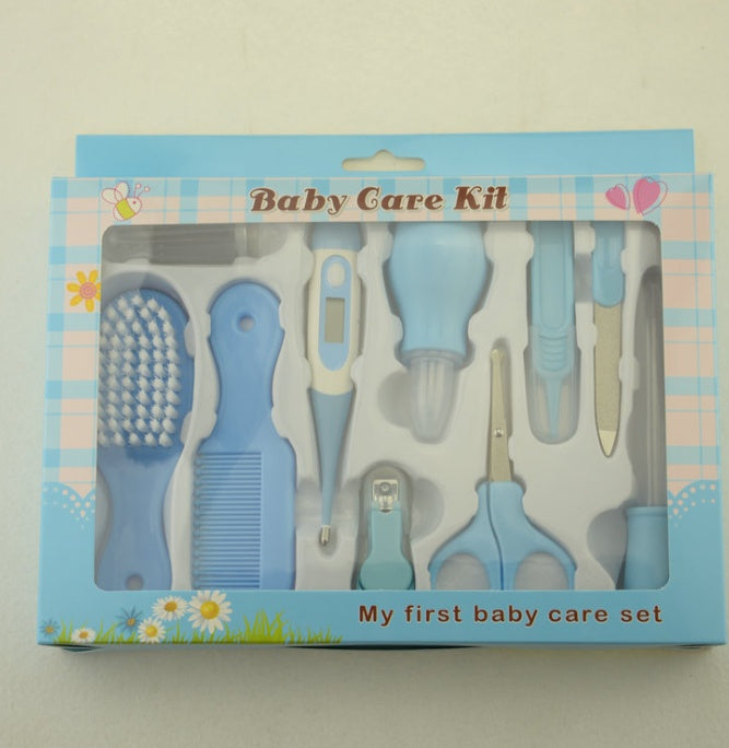Thermomètre maternel et infantile Alimentation Nasal Soins nasaux Ensemble de 10 pièces Pince de manucure pour bébé Ensemble de coupe-ongles