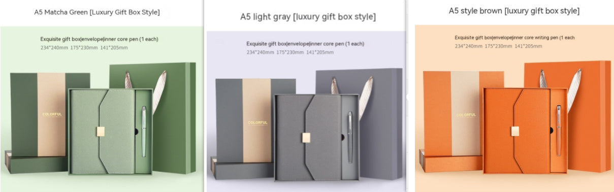 Coffret cadeau de cahiers à feuilles mobiles haut de gamme pour entreprise