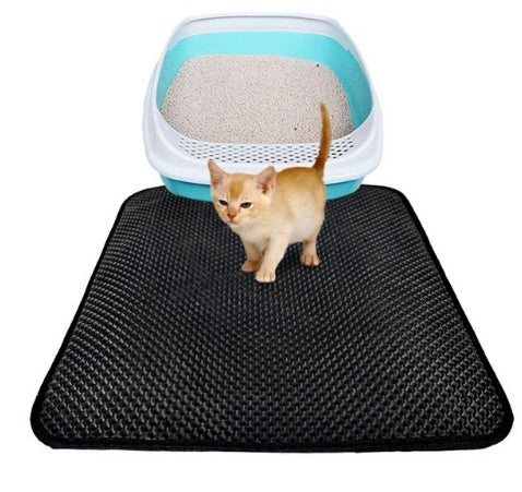 Tapis de lit pour chats à double couche, tapis de litière pour animaux de compagnie, tapis de piégeage pour litière, produit pour animaux de compagnie, matelas pour chats, tapis de nettoyage pour la maison.