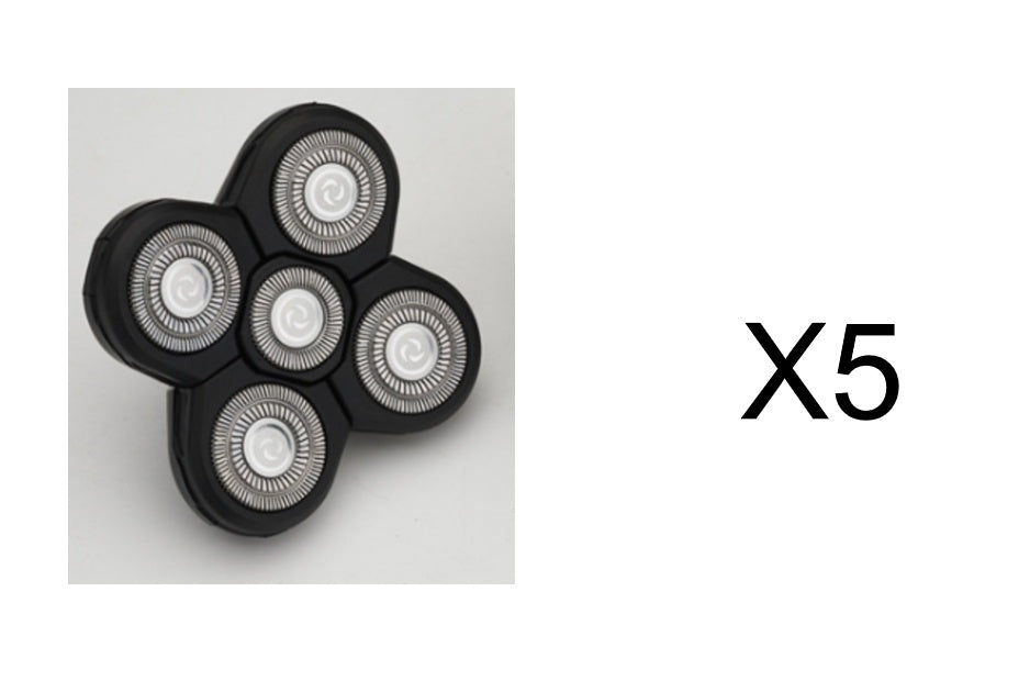Rasoir électrique multifonction 5 en 1 avec 5 lames pour hommes, tondeuse rechargeable pour tête rasée, barbe et poils de nez.