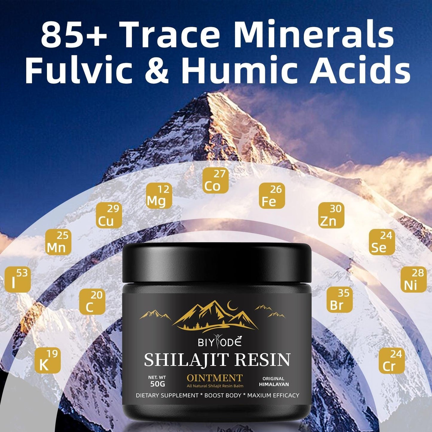Gommes Shilajit de l'Himalaya pur avec Ashwagandha, Gokshura et autres herbes L Sans sucre ajouté L 60 comprimés à croquer Complément alimentaire