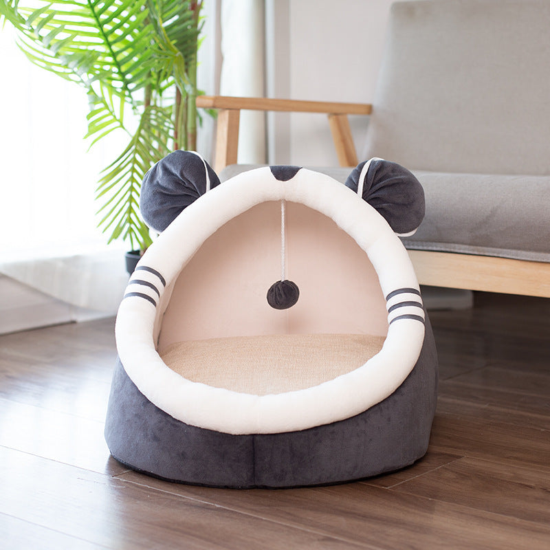 Litière pour chat domestique, litière fermée, chenil pour chat, hiver, plus velours.
