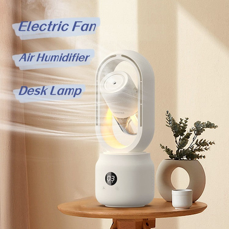 Ventilateur de table électrique à brume d'eau refroidie par l'été, humidificateur d'air portable sans pales, rechargeable par USB, ventilateur sans fil.