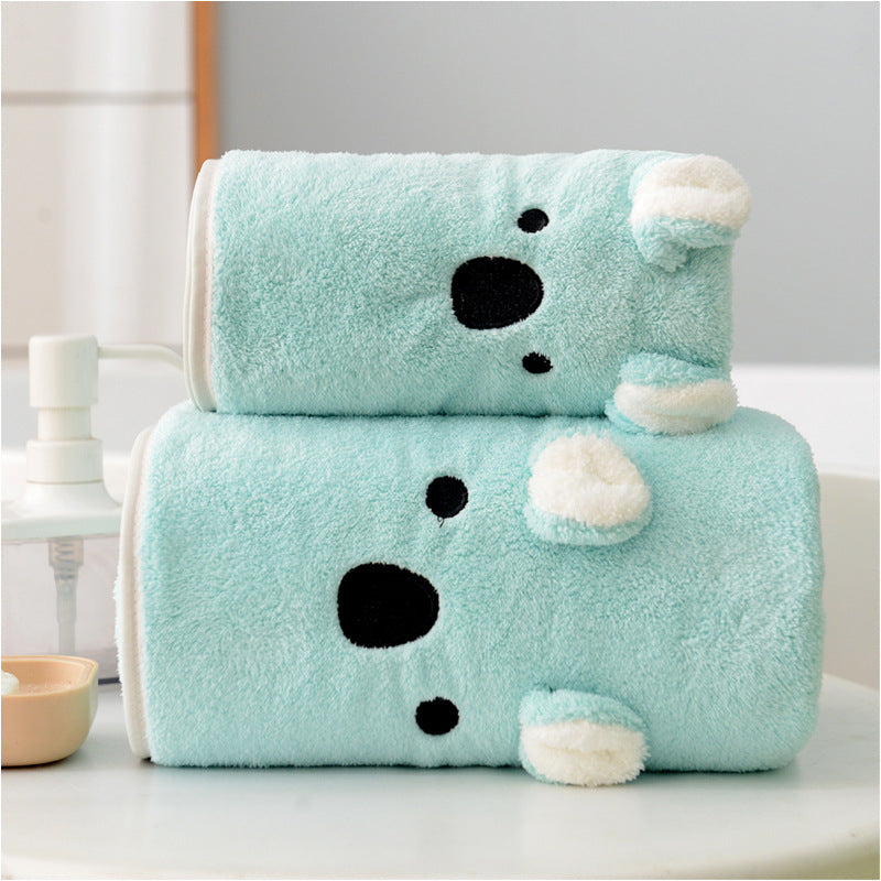 Serviette de bain en velours corail Serviette deux pièces Oreilles de lapin Koala Coffret cadeau