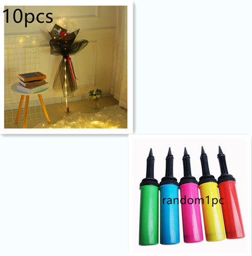 LED Ballon lumineux Rose Bouquet Transparent Bobo Boule Rose