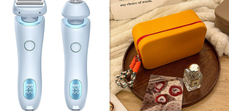 Épilateur 2 en 1, tondeuse rechargeable USB pour femmes, rasoir pour le corps, le visage, les jambes, les aisselles, le bikini, les mains et le pubis.