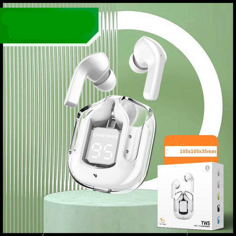 Nouveau mini casque sans fil transparent Bluetooth avec affichage numérique, réduction de bruit ENC, véritable sans fil, musique sportive.