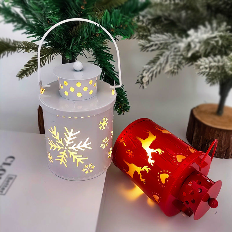 Lumières de bougie de Noël LED petites lanternes lumières de vent bougies électroniques décoration créative de vacances style nordique.